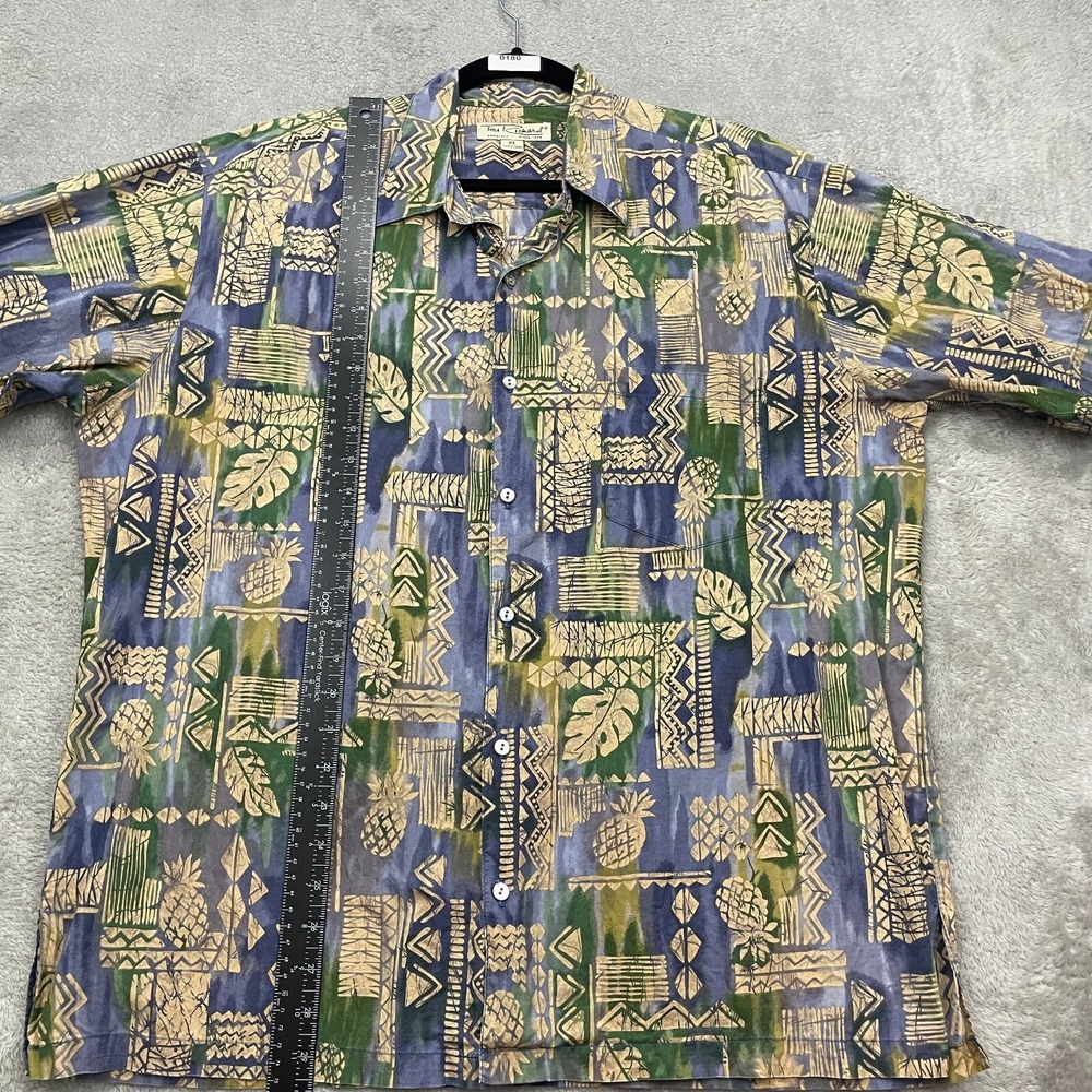VTG Tori Richard Hawaiian Shirt‎ Mens XL Multicolor Tribal Aztec Cotton Lawn 80s - Picture 11 of 15